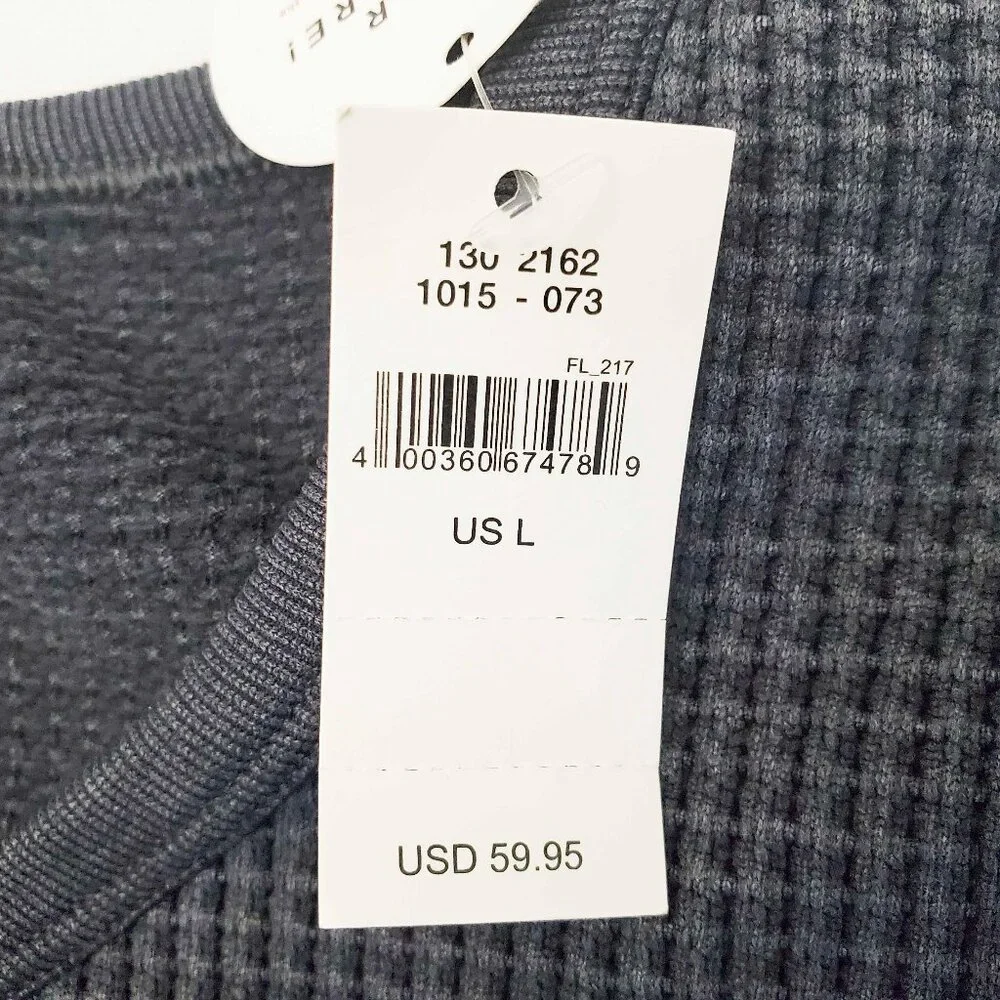 Aerie Womens Grey Offline Main Squeeze Waffle Weave Crop Top Henley Sweatshirt L